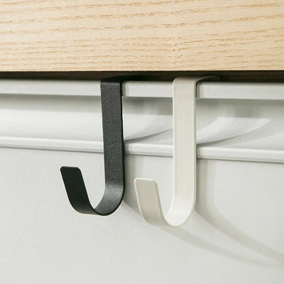 2pcs S-Shaped Metal Hook Cabinet Door Hanging Rack Gadgets Holders Shelves Cabinet Storage Organizer Bathroom Accessories