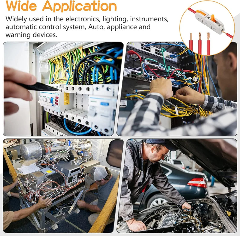 Quick Splicing Multiplex Butt Wire Connector Compact Electrical Cable Terminal Block Home Wiring Connectors for Circuit Inline