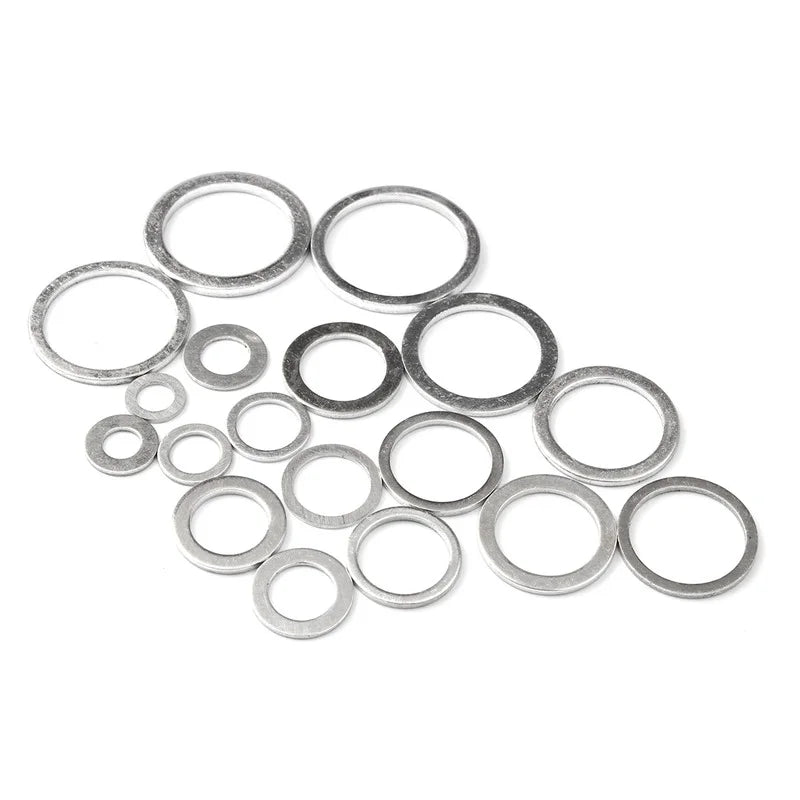 Hot Sale 200/280/450Pcs Aluminum Flat Gaskets Washers Assorted Gasket Metal Sealing Washer Assorted Aluminum Sealing Rings