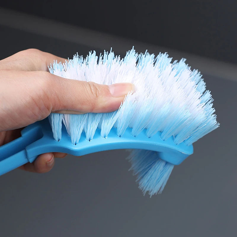 Brosse de nettoyage pour toilettes en plastique à long manche, brosse de nettoyage double face pour coins morts, brosse de toilette à poils doux, brosse pour joints de sol