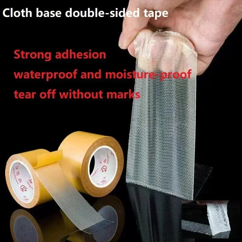 5M Double Sided Mesh Tapes Waterproof Traceless Cloth Base Mesh Tapes High Viscosity Carpet Adhesive Tape Strong Sticky Strips