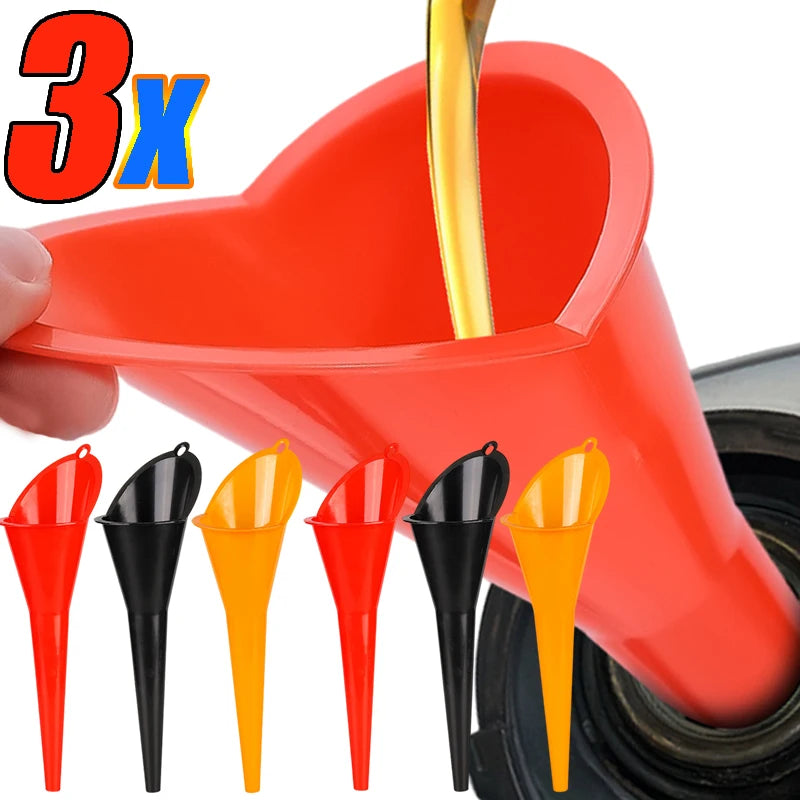 Car Long Stem Funnel Gasoline Oil Fuel Filling Tools Anti-splash Plastic Oil Funnel Motorcycle Refueling Tools Auto Accessories