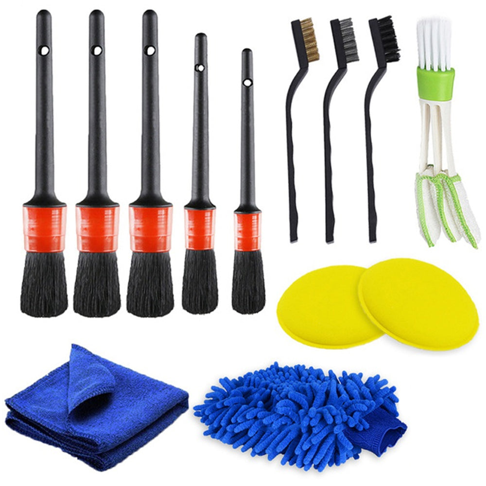 Car Detailing Brush Set Car Cleaning Brushes Sponges Towels for Car Air Vents Rim Cleaning Dirt Dust Clean Tool Wash Accessories - ToolFlx