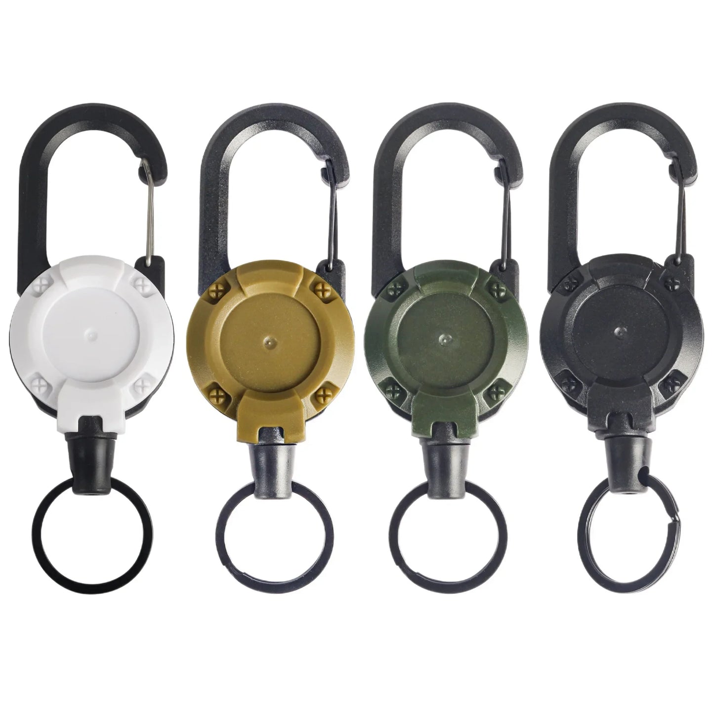 Anti-Theft Heavy Duty Retractable Pull Badges Id Reel Carabiner Keychain Buckle Key Holder Outdoor Keychain Multiple Tool