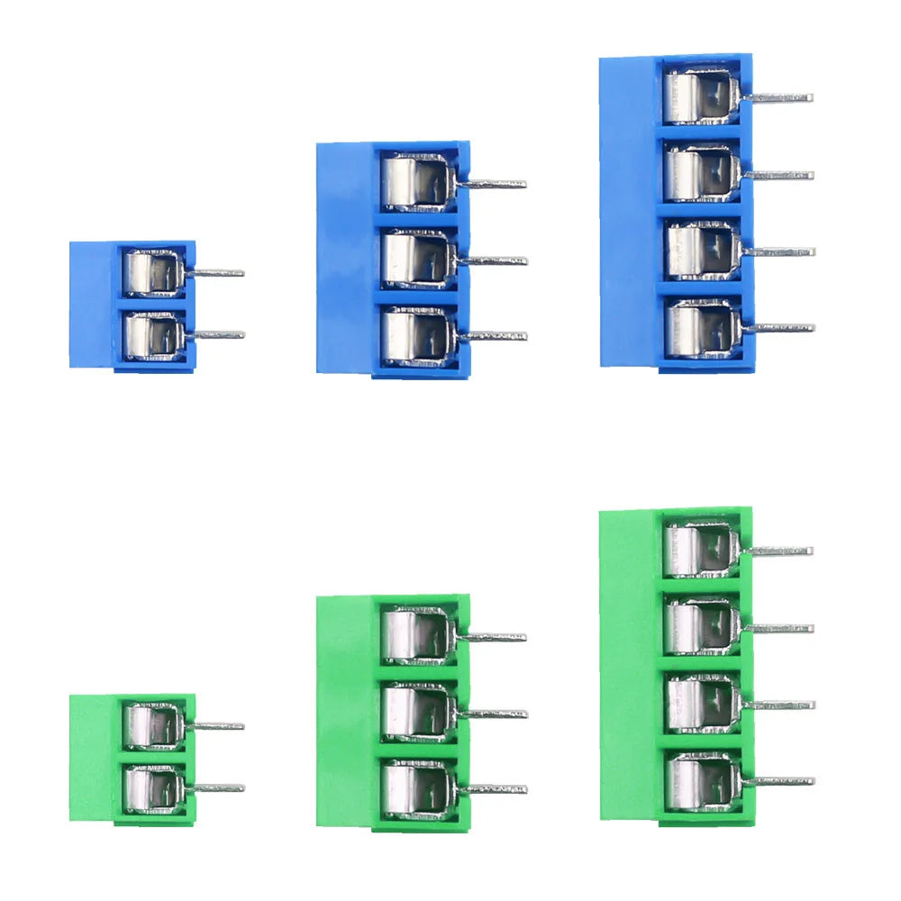 10/50PCS PCB Terminal Block Connector Pitch 5.0mm KF301 Straight Pin 2P 3P Screw PCB Terminal Blocks Connector Assortment Kit