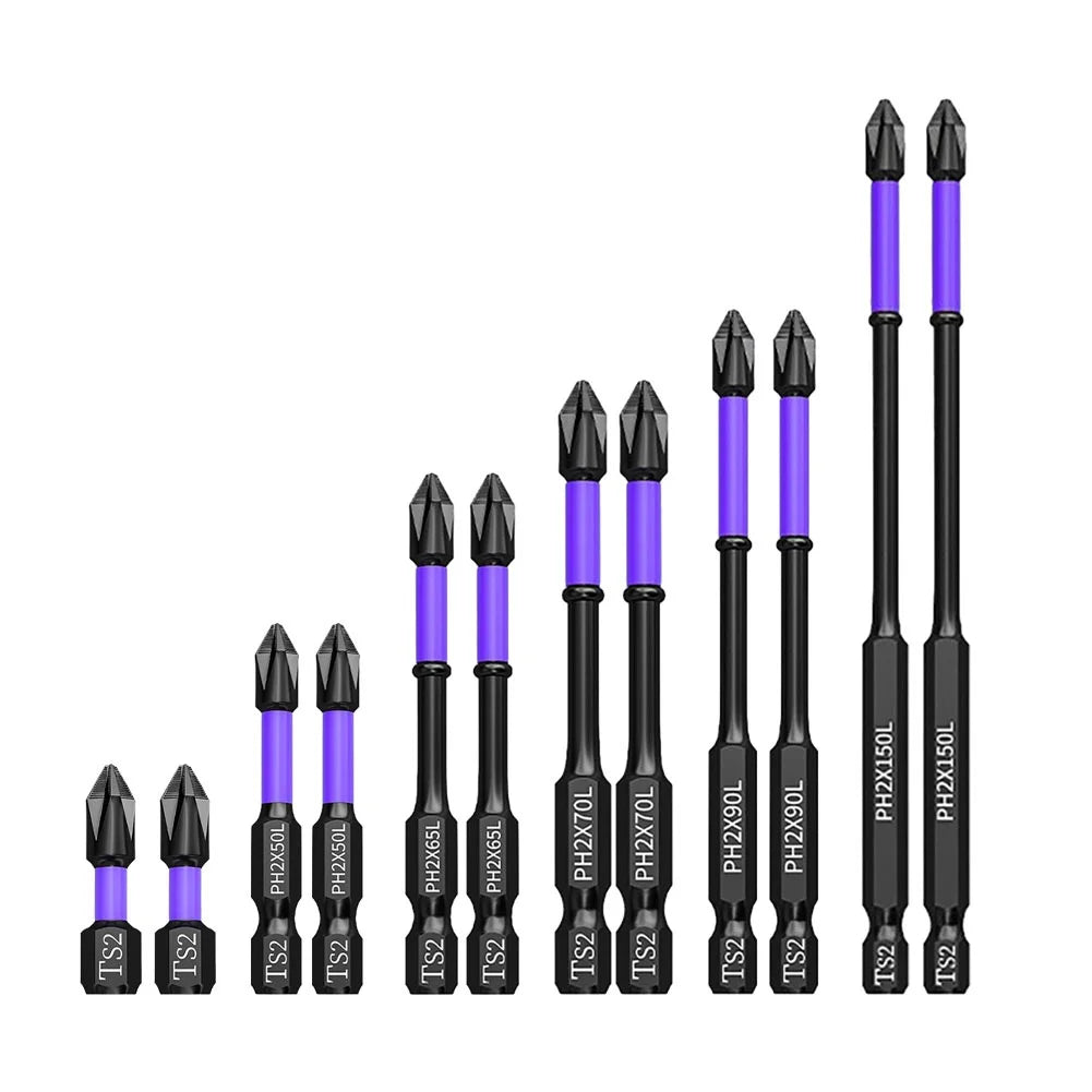 5/3/2/1 stücke PH2 Magnetische Schraubendreher-bits Rutschfeste Chargenkopf-Kreuzbit 25-150 mm Für Elektrische Schlagbohrmaschine Treiber Handbohrwerkzeuge 