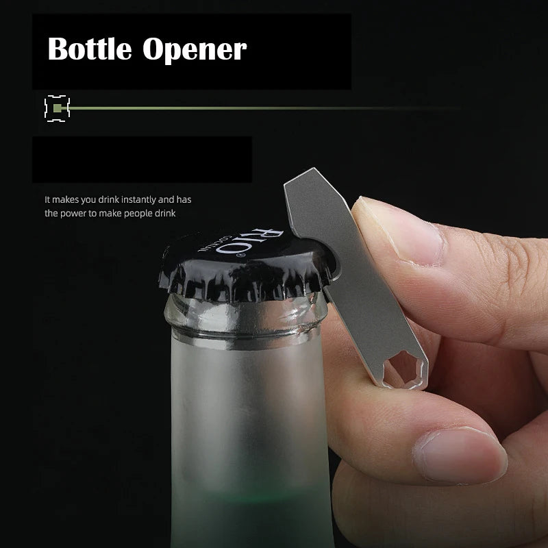 TC4 Titanium Alloy Pry Bar Mini Crowbar EDC Multifunctional Pocket Tool Outdoor Bottle Opener Exquisite Gift