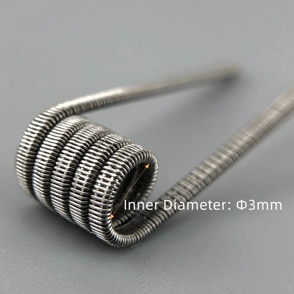 3mm Inner Diameter Fused DL/DTL/RDL Coil Resistances Clapton Twisted Wire PreBuit Spiral Tool Alien 316/KA1/Ni80 Springs