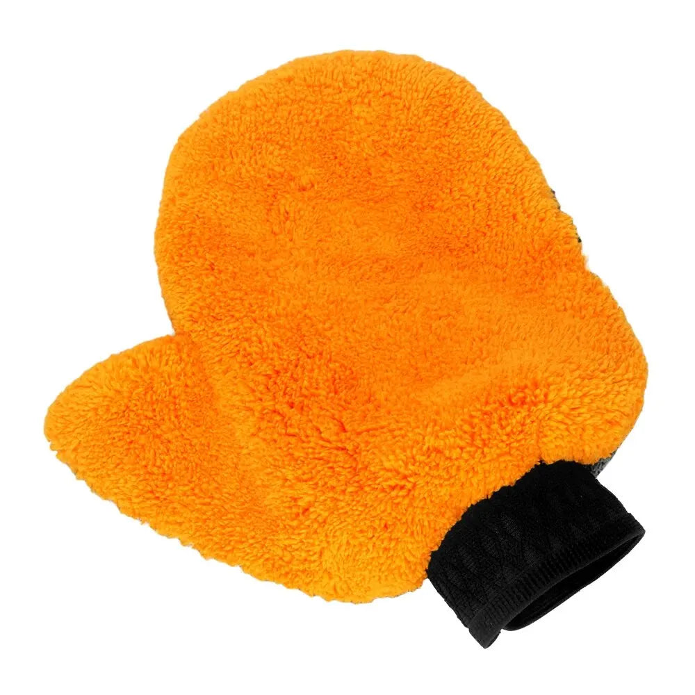 Soft Car Washing Gloves Double-sided Fleece Microfiber Chenille Drying Cloth Car Body Window Tire Cleaning Glove Thicken