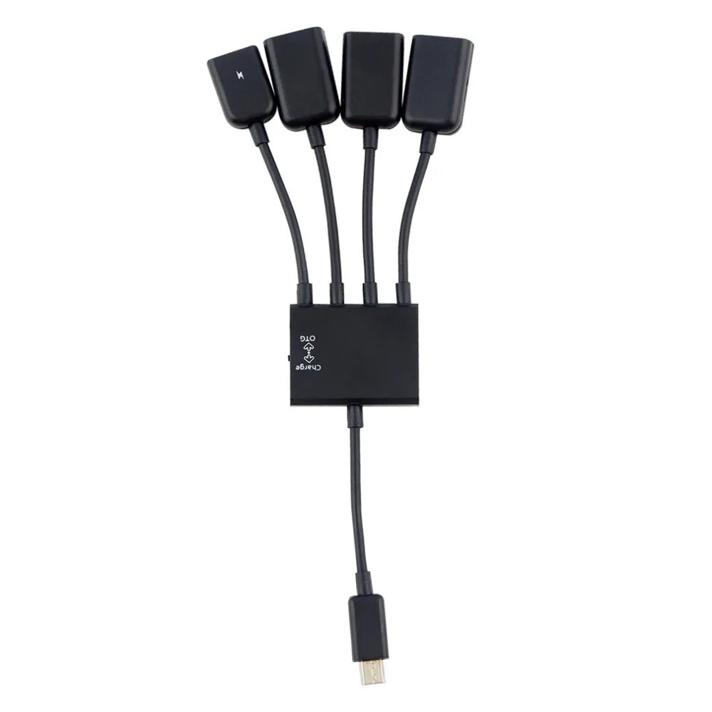 Câble de charge et d'alimentation OTG 3/4 ports Micro USB, adaptateur de connecteur répartiteur pour smartphone, ordinateur, tablette, PC, câble de données 