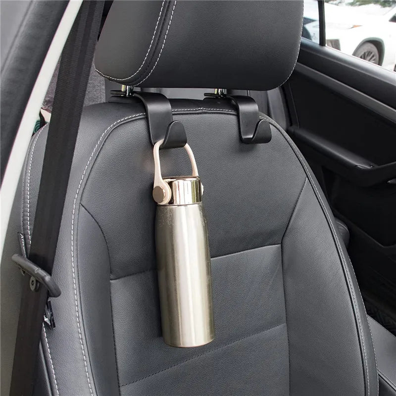 4Pcs Car Headrest Hooks Hanger for Bags Seat Back Organizer Holder Clips Auto Fastener Hooks Car Storage Interior Accessories