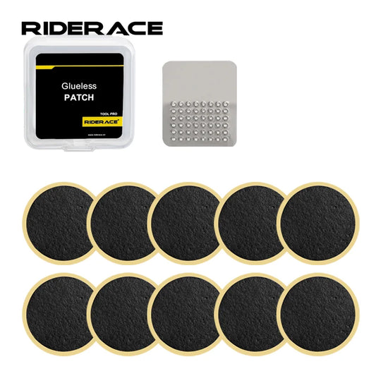 Bicycle Tire Patch Repair Tool Kit 10 Pcs Tyre Protection No-glue Quick Drying Fast For MTB Bike Inner Tube Glueless Patches Set