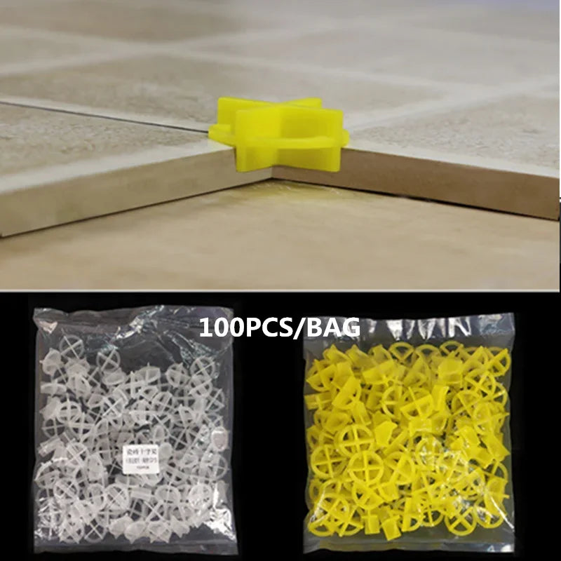 100pcs Porcelain Tile Spacers Clips Wedge Ceramic Leveling System for Floor Wall Tile Gap Leveling System Construction Tools