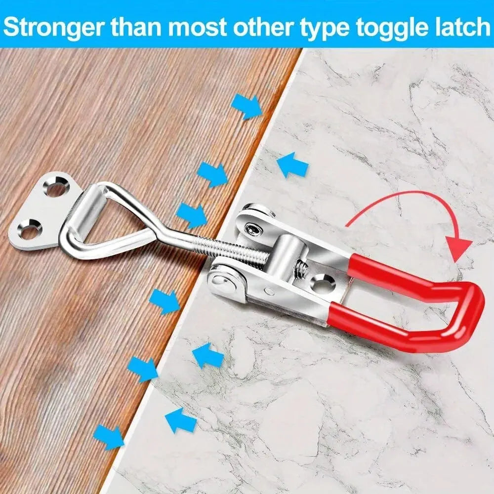 2/5pcs Adjustable Toggle Clamp Latch Heavy Duty Toggle Latches Holding Capacity Pull Latch Clamp For Smoker Lid Jig Tool Box Cas