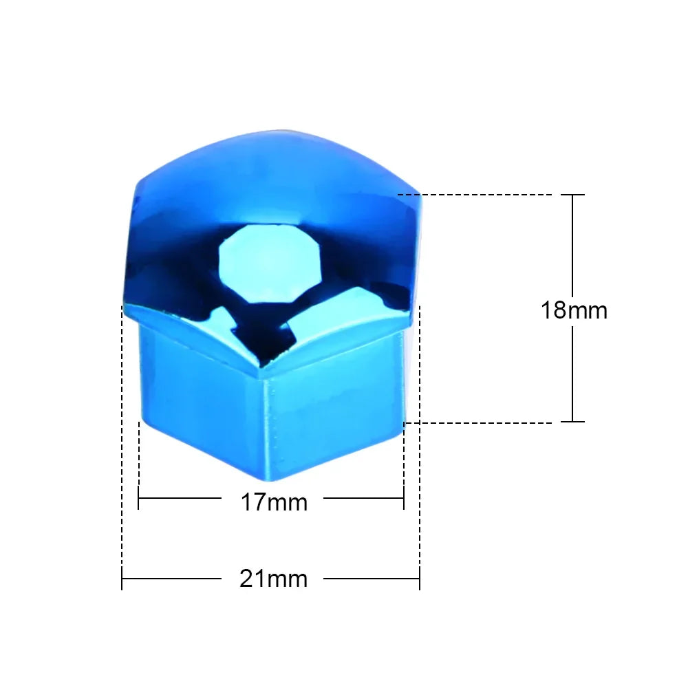 Lot de 20 capuchons de protection pour écrous de roue de voiture, antirouille, pour vis de moyeu de voiture, décoration extérieure, 19/17 mm 