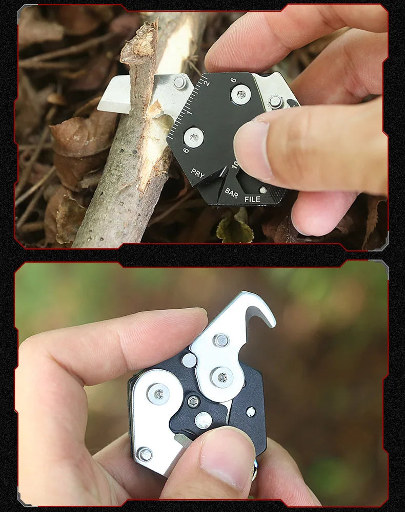 Pocket Knife Keychain Screwdriver Multifunctional Hexagon Coin Outdoor EDC survival Tool Folding Fold Mini coltello Gear Pee