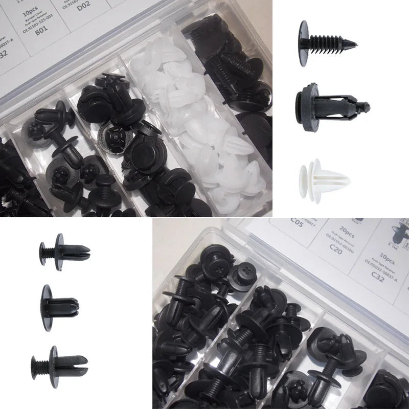 Auto Fastener Clip Car Fender Push Retainer Pin Rivet Bumper for Door Trim Panel Retainer Fastener Kit, Bag/Box Package 50/100pc