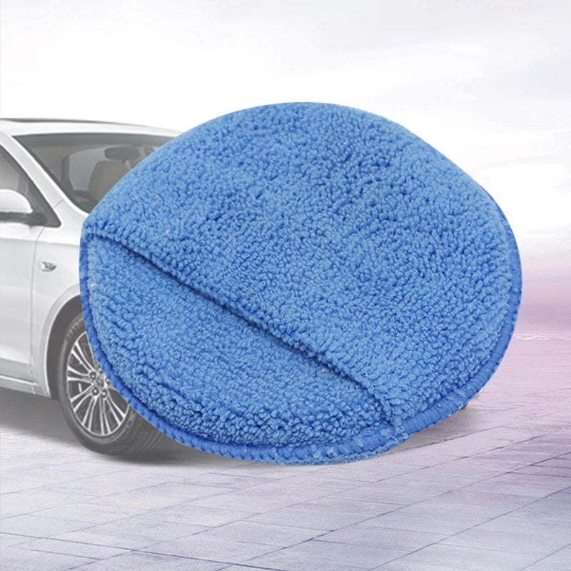 1/2/3pcs 5-inch Round Car Care Microfiber Pocket Sponge Auto Wax Applicator Pad Car Detailing Hand Polishing Pad Car Polish