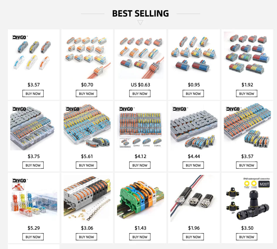 Mini Quick Wire Conductor Connector Universal Compact 2/3 Pin Splicing Push-inTerminal Block 1 in multiple out with fixing Hole