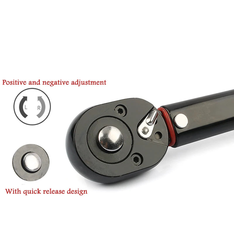 5-210N.m Drehmomentschlüssel 1/2'' 3/8'' 1/4'' Vierkantantrieb Voreingestellter Fahrraddrehmomentschlüssel Zweiwegeratsche Auto Fahrrad Kfz-Handwerkzeuge 