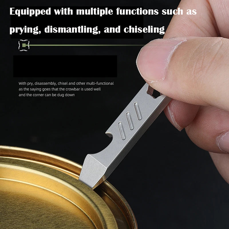 TC4 Titanium Alloy Pry Bar Mini Crowbar EDC Multifunctional Pocket Tool Outdoor Bottle Opener Exquisite Gift