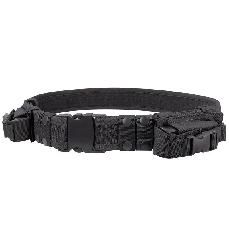 Ceinture tactique pour homme, équipement de chasse, ceinture de sécurité pour le combat en plein air, ceinture utilitaire avec pochettes pour chargeurs 