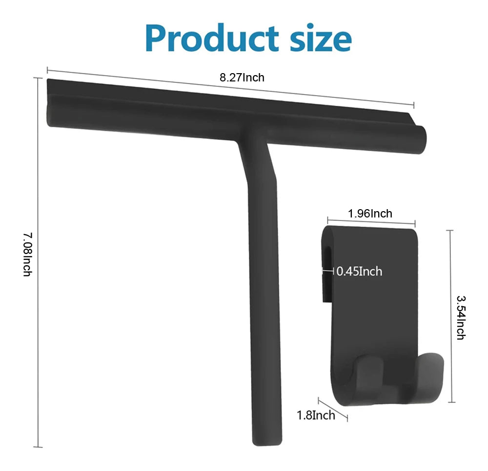 Duschabzieher, Glaswischer, Schaber, Duschabzieher-Reiniger mit Silikonhalter, Badezimmerspiegelschaber, Glasreinigung 