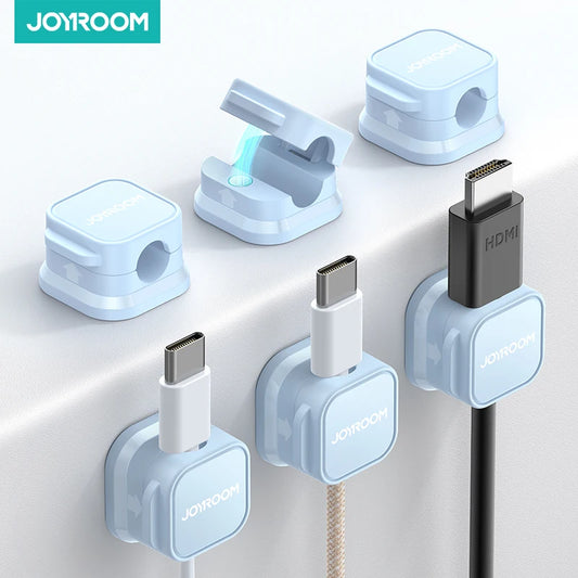 Joyroom Colorful Magnetic Cable Clip Cable Adjustable Cord Holder Under Desk Cable Management Wire Keeper Cable Organizer Holder