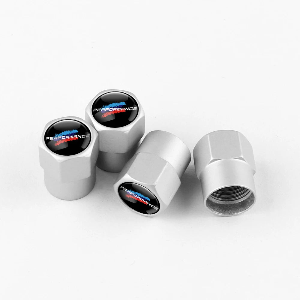 4PCS Car Wheel Tire Valve Caps Tyre Rim Stem Covers Airdust Waterproof For Bmw Performance M E46 E90 E60 F30 F10 E36 G20 E92 E87