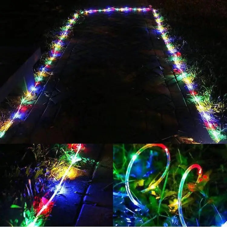 Solar-Lichterkette für den Außenbereich, wasserdicht, für den Garten, Weihnachtsdekoration, 32 m/22 m/12 m/7 m, Weihnachtsgirlande, Lichterkette, Feenstreifen 