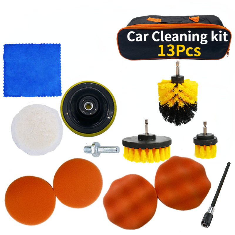 New Car Cleaning Kit Scrubber Drill Detailing Brush Set Air Conditioner Vents Towel Polisher Car Auto Detailing Tools - ToolFlx