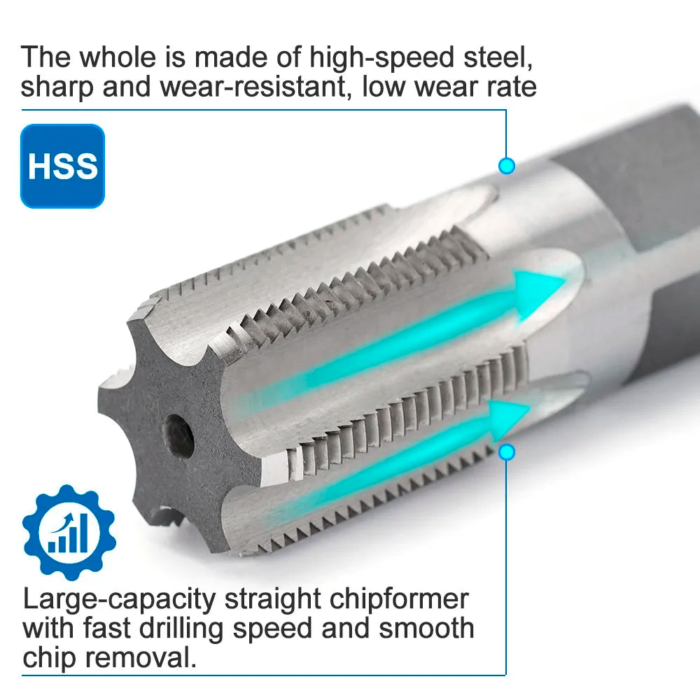 XCAN Tap Die Set Alloy Steel Pipe Tap and Die Right Hand Screw Thread Cutting Tools G1/16 1/8 1/4 3/8 1/2 5/8 3/4 7/8 1 2