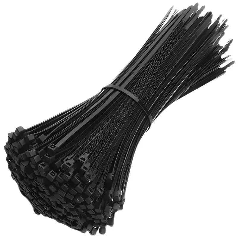 500/100Pcs Plastic Nylon Cable Ties Self-locking Cord Ties Straps Adjustable Cables Fastening Loop Home Office Wire Zip Ties