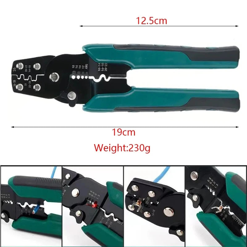 Multi-function Mini Electric Terminal Crimping Pliers With Wire Stripping Cutting Hand Crimping Tool Multiple Connector Kits