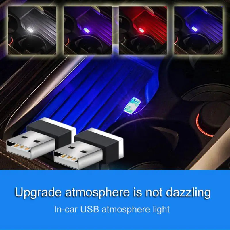 Mini USB LED Car Light Ambient Night Light Decorative Neon Lamp Auto Interior Atmosphere Emergency PC Mobile Power Charging