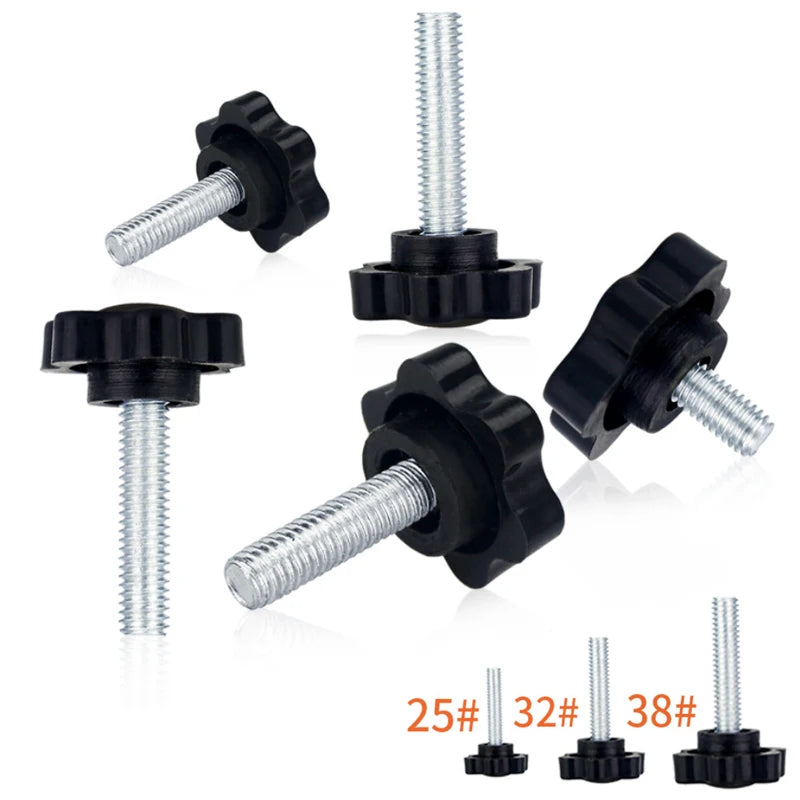 5/10PCS Star Shape Thread Clamping Handle Bolt Bakelite Hand Knob Tightening Screw Industry Equipment Plastic Steel M5 M6 M8