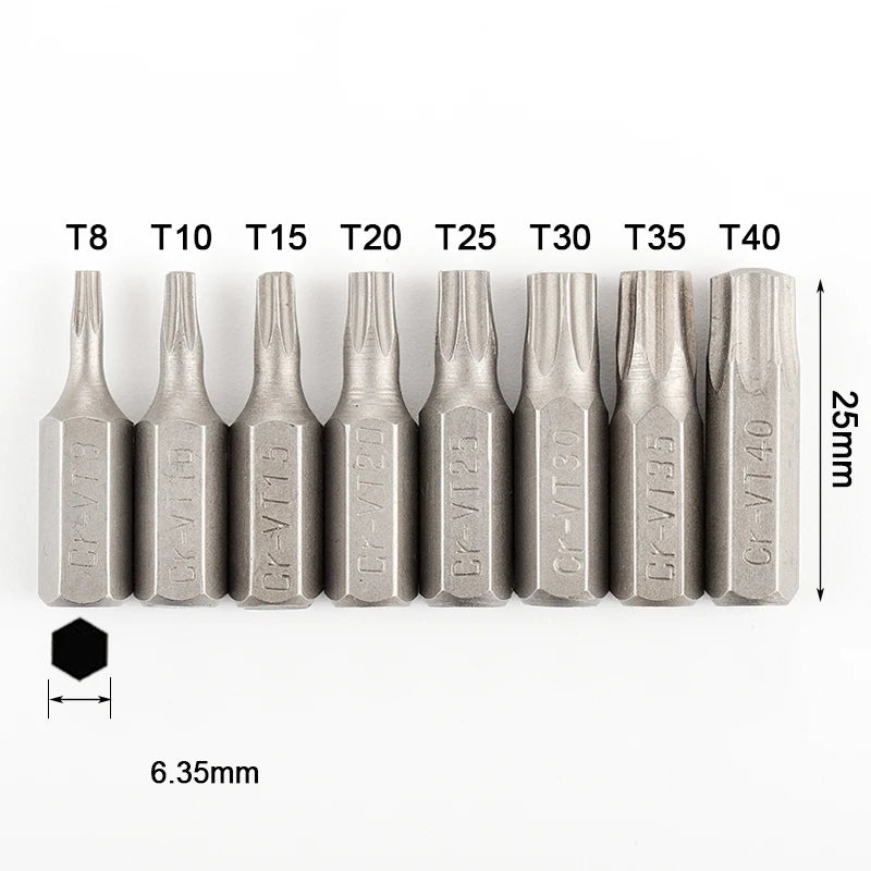 10 or 8pcs Torx Screwdriver Bit Set 1/4 Hex Shank Star T8 T10 T15 T20 T25 T30 T35 T40 Screw Driver Bits For Home Hand Tools