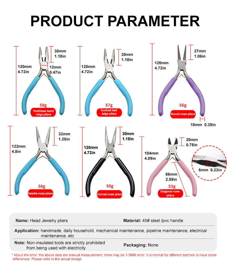 1PC Jewelry Pliers Tools Equipment End Cutting Wire Pliers Hand Tools for DIY