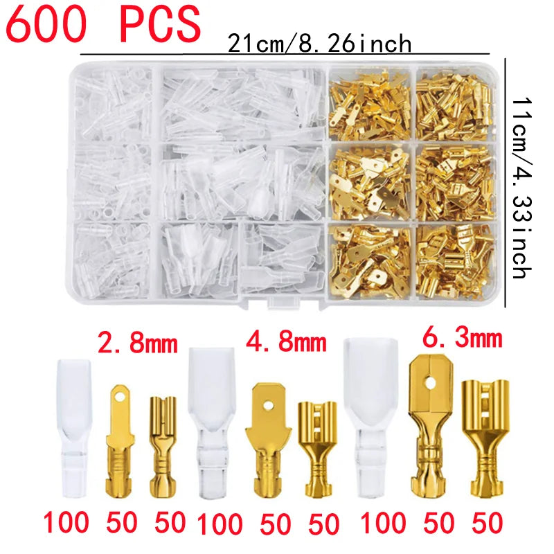 Boxed Crimp Terminal,Electrical Connector,U/O Shaped,Splicing Termination 2.8/4.8/6.3mm,Wire Connector,Cable Termination Pliers