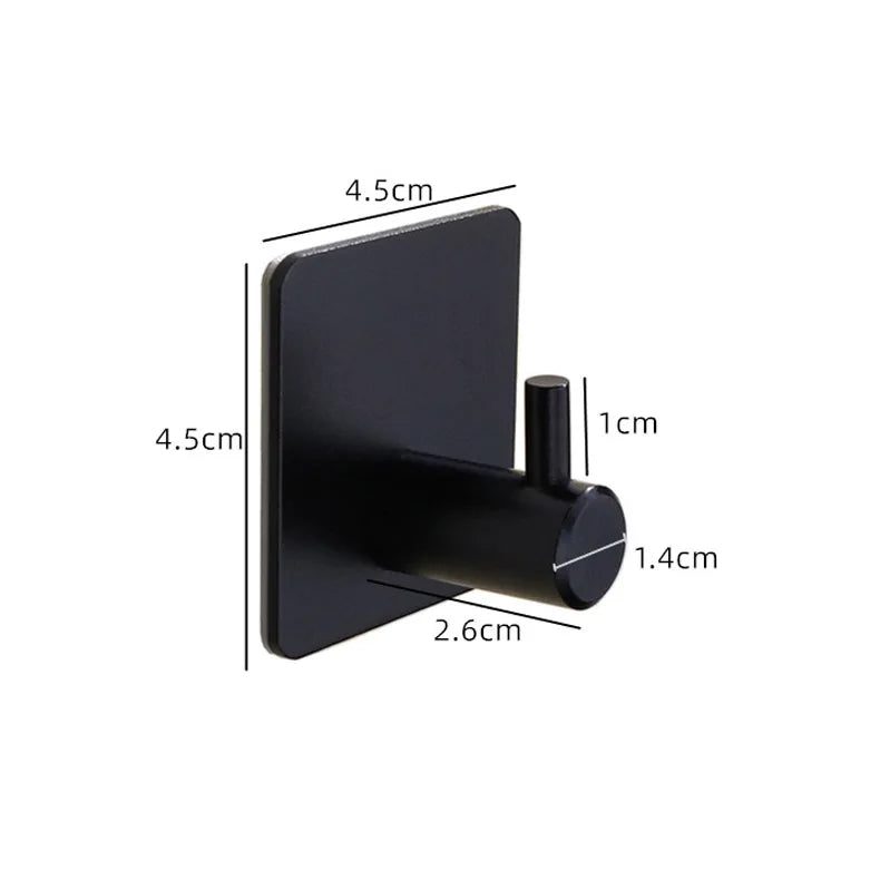 Self Adhesive Home Kitchen Wall Door Hook Key Rack Kitchen Towel Hanger Aluminum Towel Coat Robe Hook Bathroom Accessories