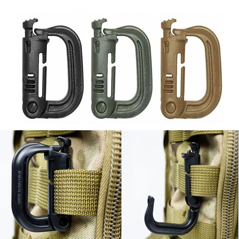 5 STÜCKE Grimloc Molle Karabiner D Sicherungsring Kunststoffclip Schnappring Schnalle Karabiner Schlüsselanhänger Verschluss Tasche Schnalle