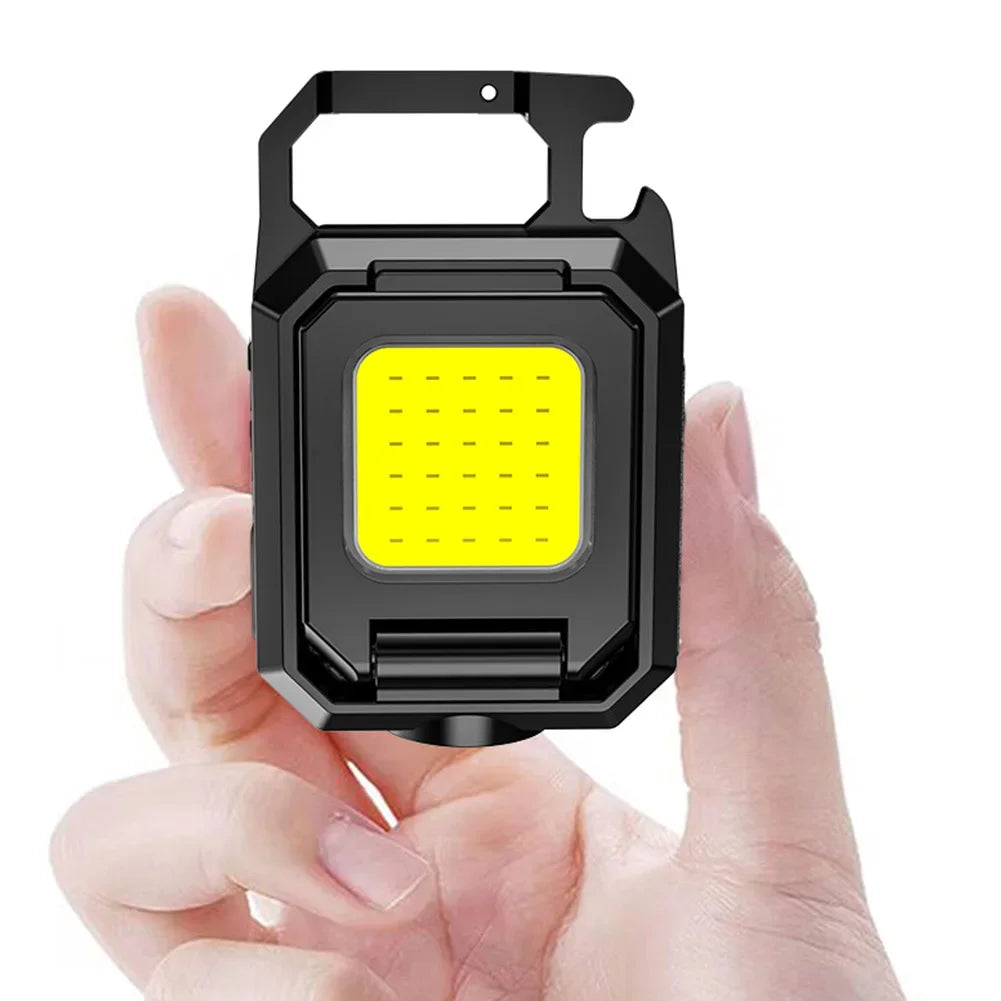 Mini lampe de poche rechargeable, porte-clés portable, 4 modes d'éclairage, torche EDC, lampe de travail d'urgence étanche pour camping en extérieur 