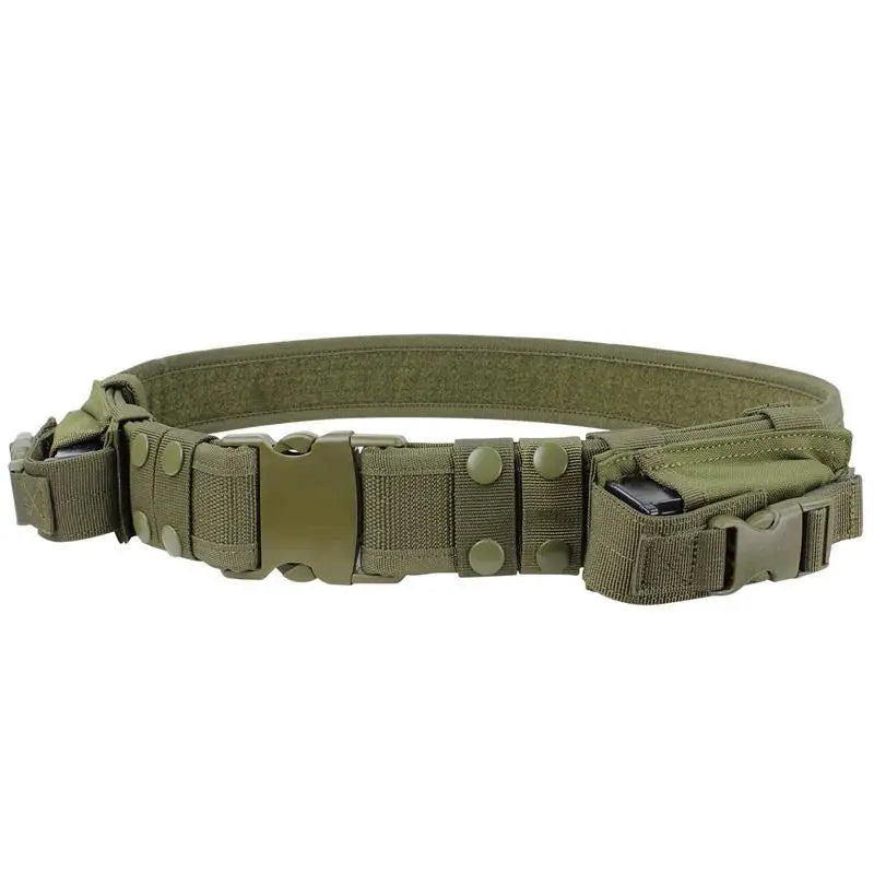 Ceinture tactique pour homme, équipement de chasse, ceinture de sécurité pour le combat en plein air, ceinture utilitaire avec pochettes pour chargeurs 