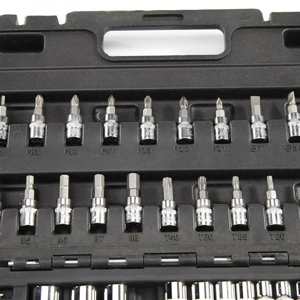 46pcs Ratchet Wrench Set Kit Sleeve for Car Motorcycle Bicycle Repair Tools Combination Repair Wrench Socket Spanner Screwdriver