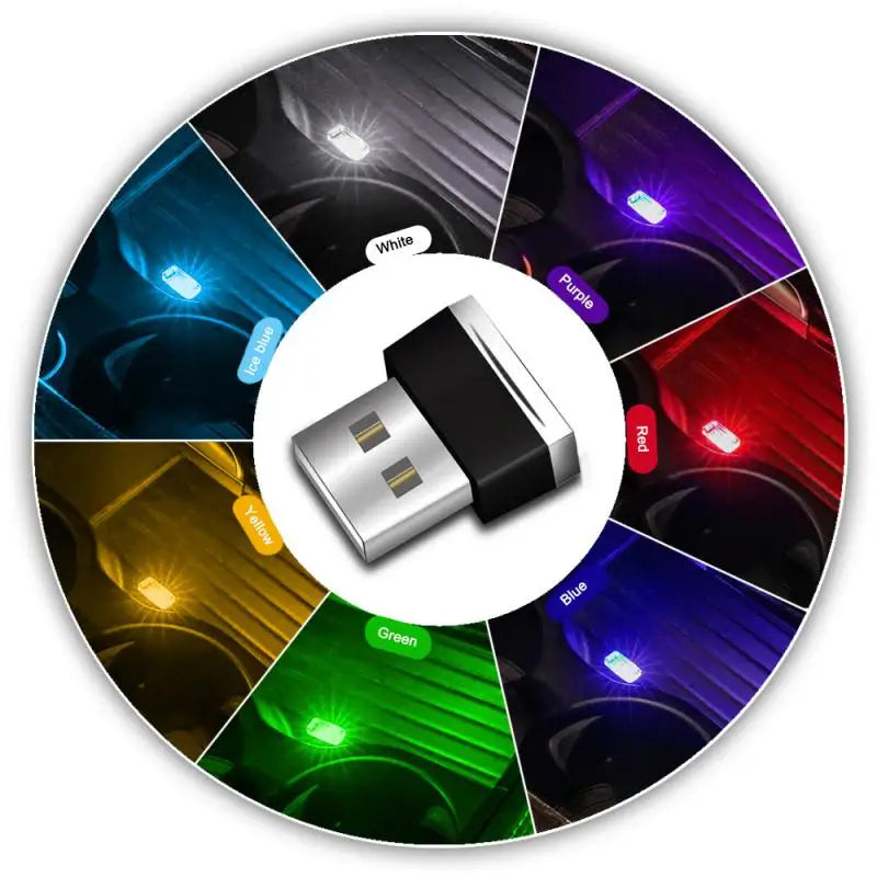 Mini USB LED Car Light Ambient Night Light Decorative Neon Lamp Auto Interior Atmosphere Emergency PC Mobile Power Charging