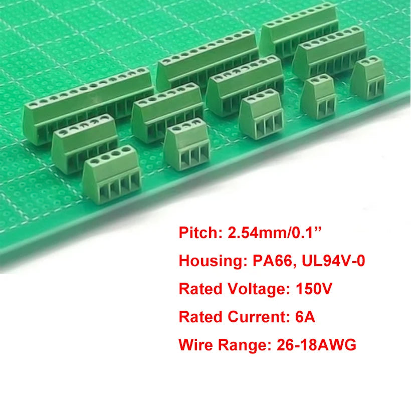 5/10pcs KF128 2.54mm 0.1" Pitch Mini PCB Screw Terminal Block Connector for Wires 2P 3P 4P 5P 6P 7P 8P 9P 10P 12P 16P Terminal