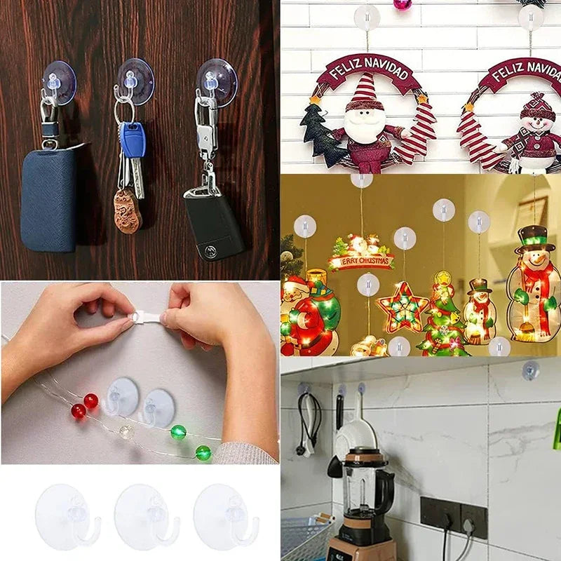 10/5Pcs Suction Cup Hooks Strong Suction Cup Holder with Plastic Hooks For Glass Window Wall Hook Hanger Home Kitchen Bathroom