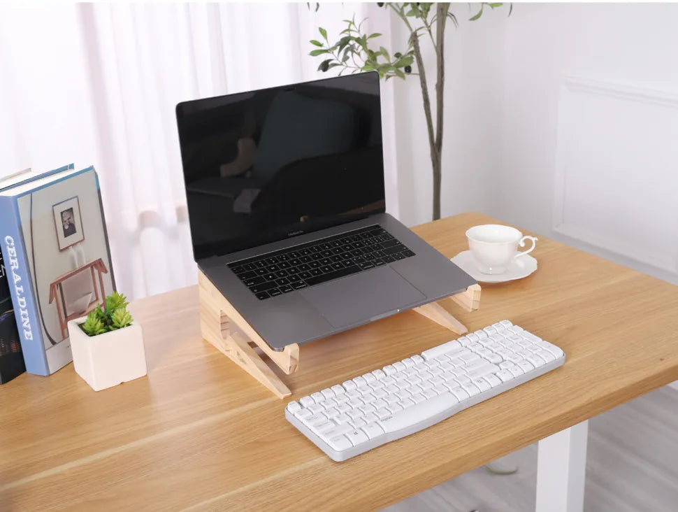 Wood Laptop Stand For MacBook Pro Universal Computer Stands For Desk Vertical Laptop Holder Wooden Laptop Riser For MacBook Air