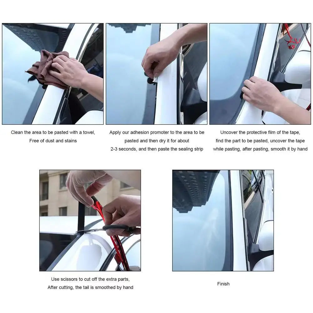 Car Seals Edge Sealing Strips Rubber Auto Roof Windshield Car Sealant Protector Strip Window Seals Noise Insulation Soundproof