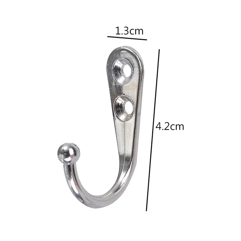 30/1set Alloy Hooks with Screws Wall Mounted Hanging Hangers for Coat Towel Bags Caps Hook Kitchen Bathroom Storage Rack Holders